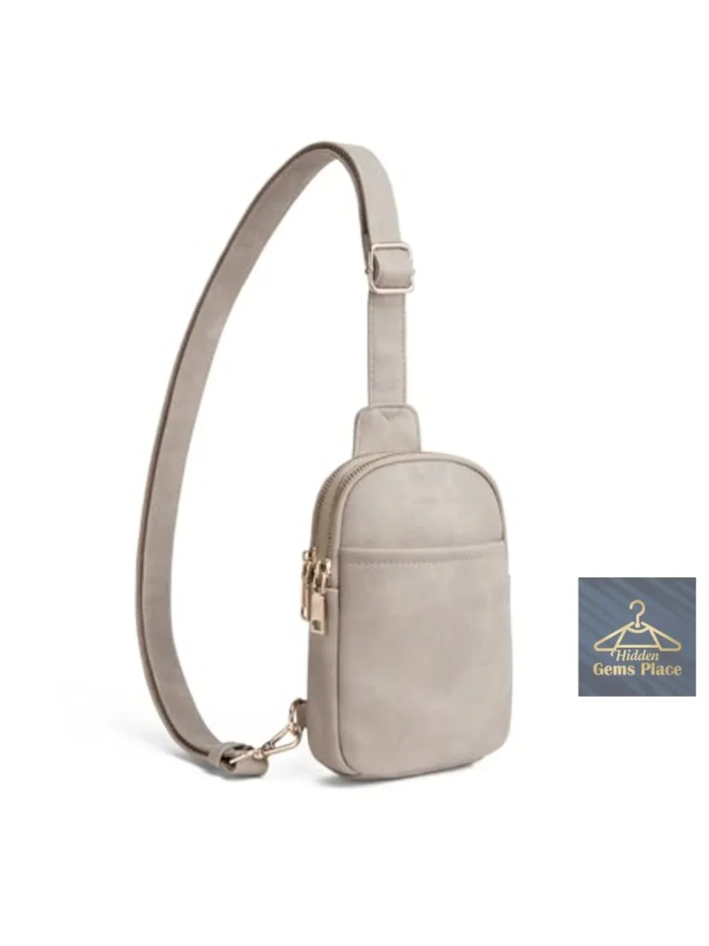 Faux Leather Crossbody Sling Bag with Multiple Pockets